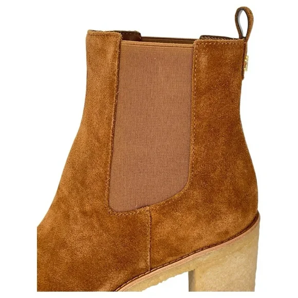 Lauren Ralph Lauren Marianna Tan Suede Leather Womens Ankle Boots Size 8M - Picture 9 of 13